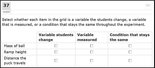 Sample table-match question