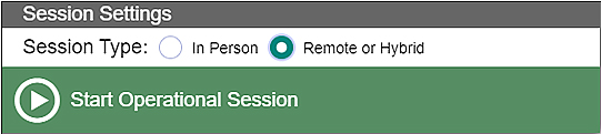 'Session Settings' section of the Test Administrator Interface