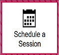 Calendar with the words 'schedule a session' written directly below