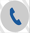 Blue phone within a gray circle