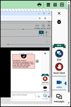 Sample screen share view showing the student's view of the widget and the student's screen.