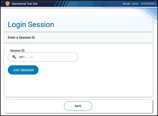 Session ID field from the Login Session screen.