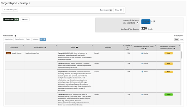 target report - example. 