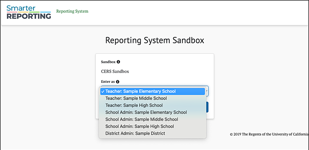 Screenshot of User Role Drop-Down list in CERS.