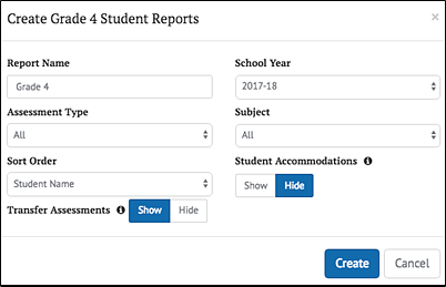 Create Grade Student Reports
