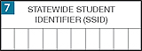 The field where the Statewide Student Identifier is entered on the front page of the Answer Book.