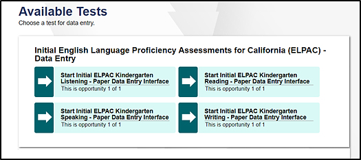 List of available PPTs for a grade level showing the Listening, Speaking, Reading, and Writing domains.