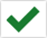 Check mark icon; shows a green check mark