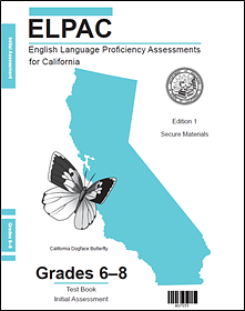 Sample cover of a Test Book for grades six through eight
