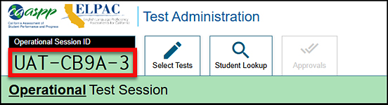 Operational Session ID with session ID called out.