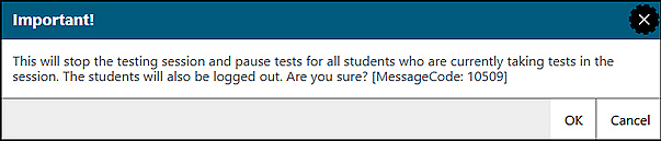 Important! pop-up message box.