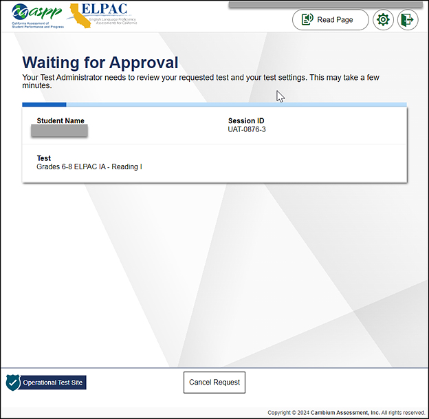 Waiting for Approval pop-up window.