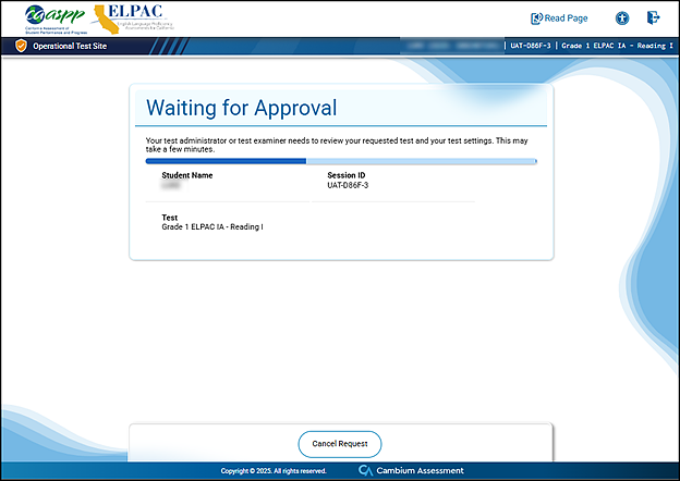 Waiting for Approval screen.