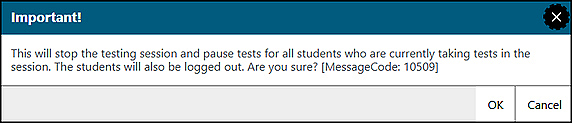 Important! pop-up message box.