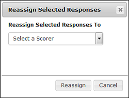 Reassign Selected Responses dialog box