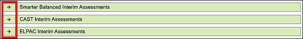 Interim assessments Arrow buttons.