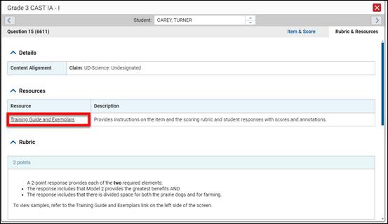 THSS Exemplar Samples 'Resources' section.