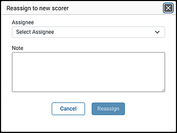 Reassign to new scorer dialog box.