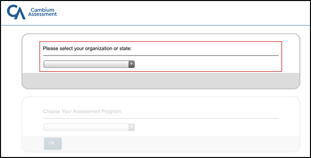 Please select your organization or state drop-down list indicated in the Launchpad