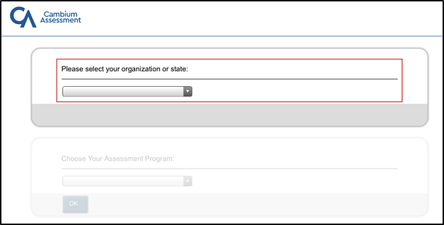 Please select your organization or state drop-down list indicated in the Launchpad