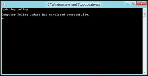 Success notification in the Windows Command window