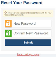 Reset Your Password screen.