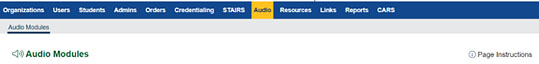 Audio Modules navigation tab