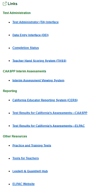 ELPAC External Links.