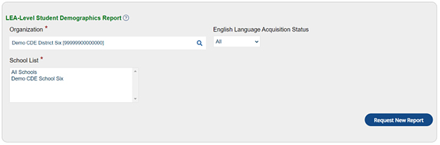 LEA-Level Student Demographics Report.