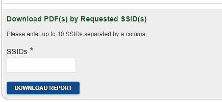 Download PDF(s) by Requested SSID(s) section