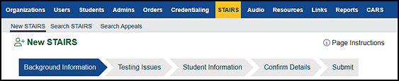 New STAIRS navigation tab.