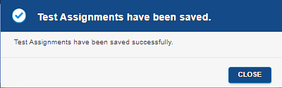Assignments Saved confirmation popup