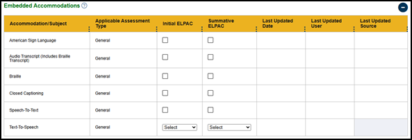 CAASPP Embedded Accommodations section.