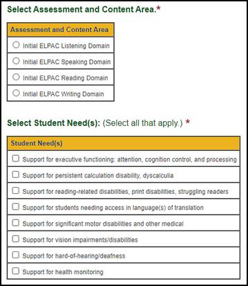 The 'Add/Edit Other Unlisted Resource' section of the Unlisted Resources tab for the Initial ELPAC.