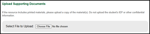 Uploading Support Documents section.