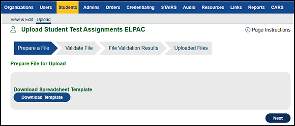 Prepare a File progress step.