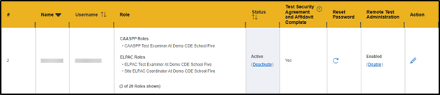 Search Results table.